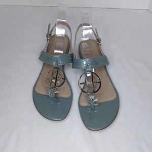 Hugo Boss Ladies Grey with Silver Logo Sandals